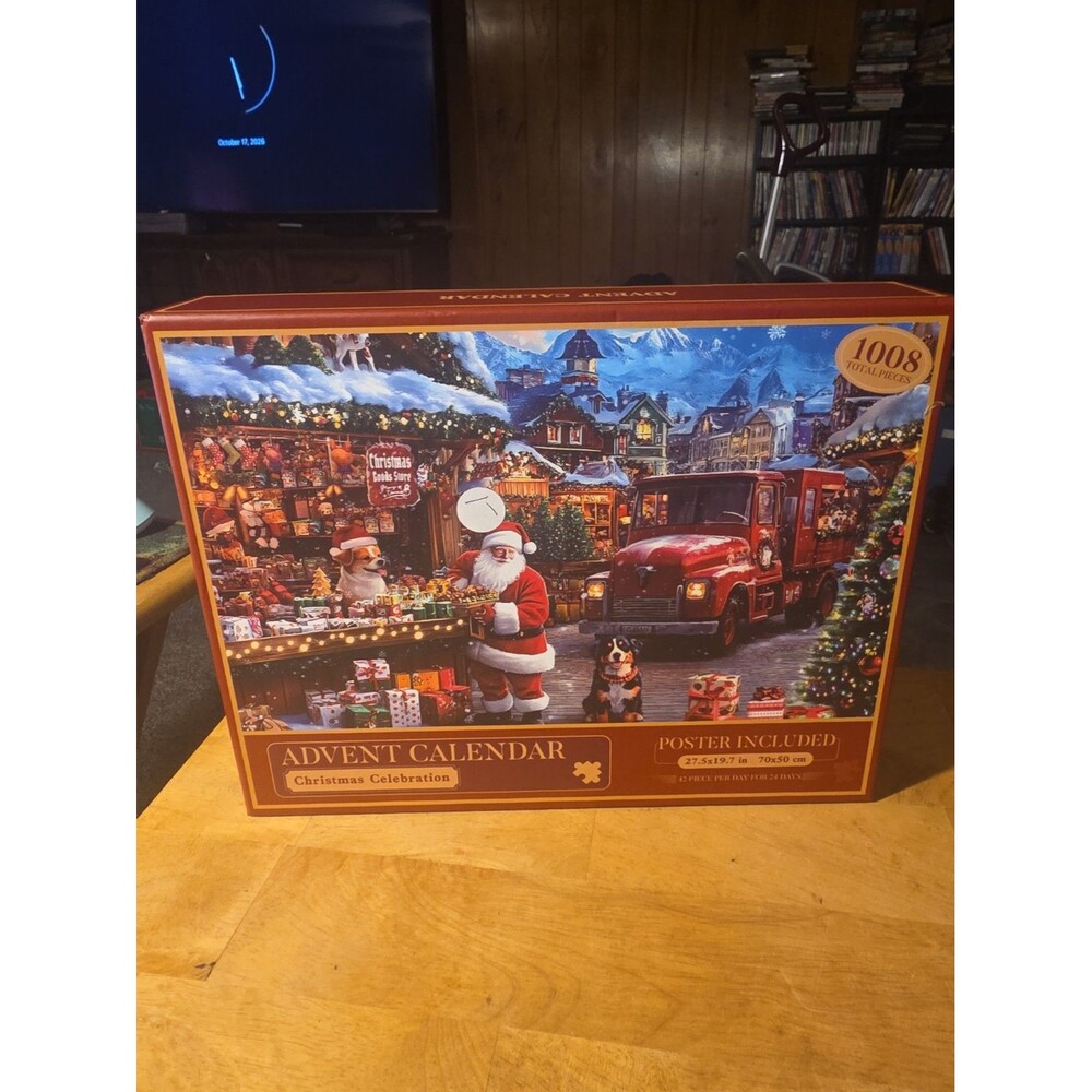 1008 Piece Advent Calendar Puzzle Santa Christmas Store Red Delivery Truck
